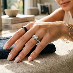 Clear Gem engagement ring s925 Size 7